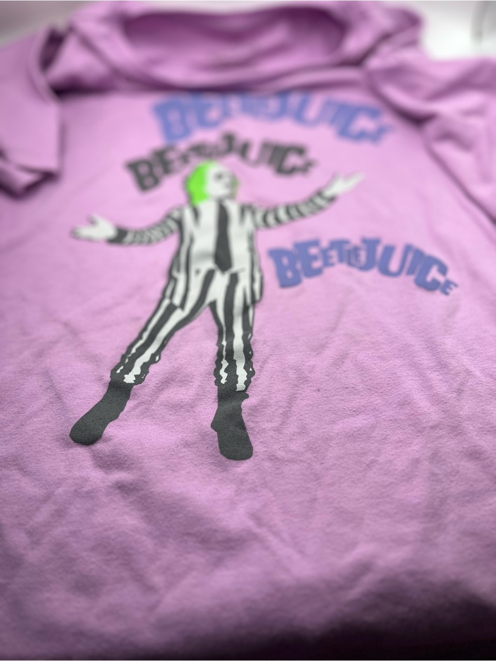 Source Unknown Lavender Beetlejuice Graphic Short Sleeve Tee